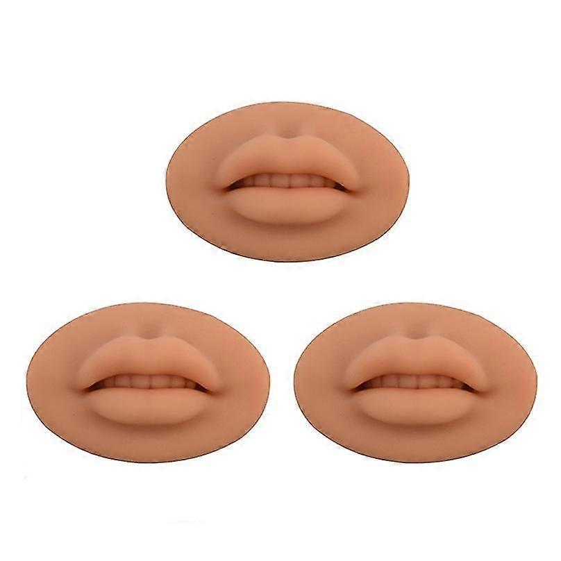 3pcs Simulare 5d Tridimensional Silicon Buze Tattoo Lip Training Modul Lip Teaching brownd