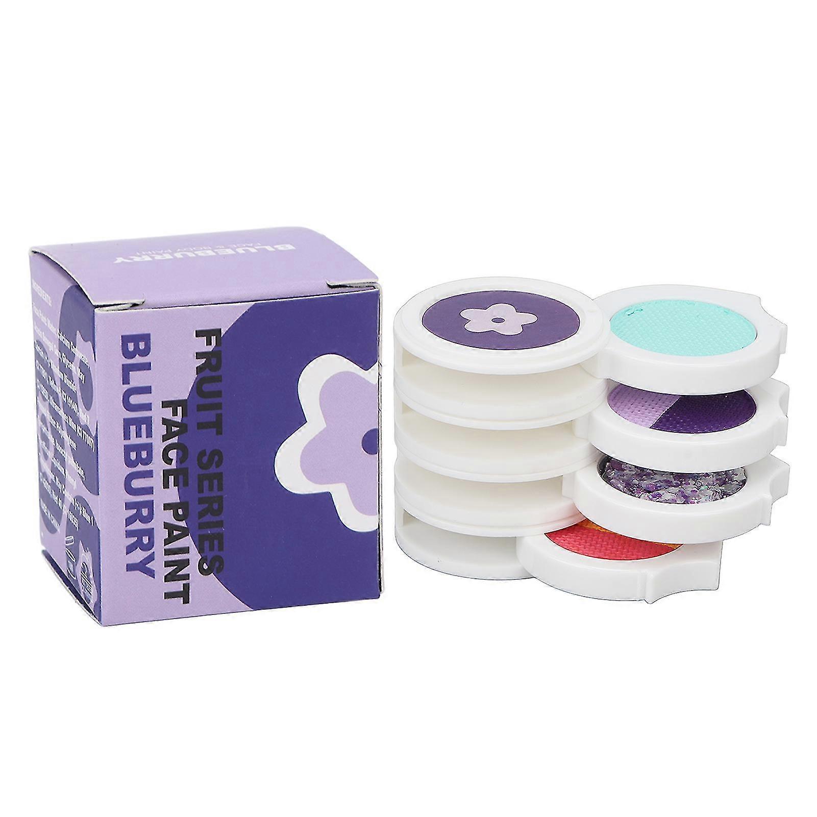 Colorful Water Based Face Paint Palette with Glitter Pigment for Cosplay and Parties 0.37oz