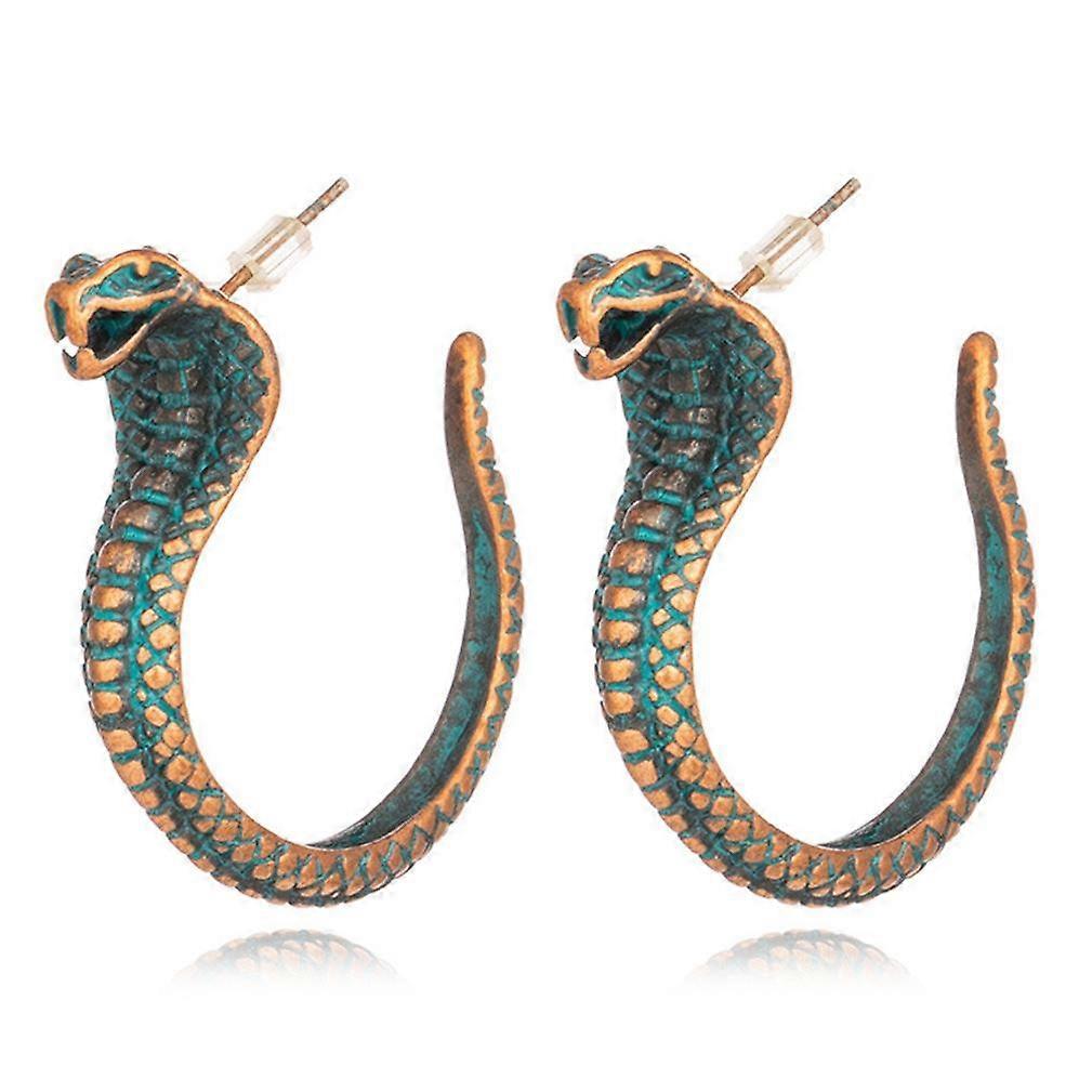 Earrings Snake Green Alloy Ear Studs for Party