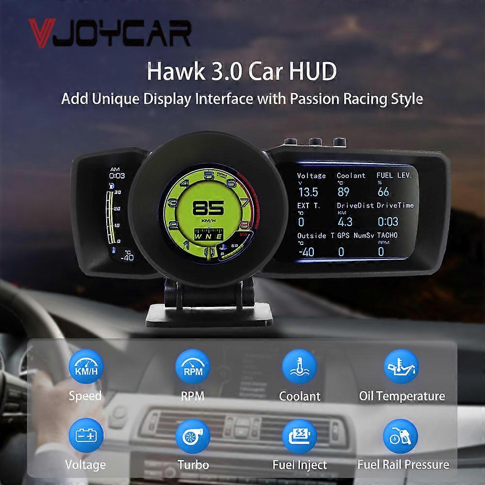 2022 New HUD Gauge Hawk 3.0 OBD2 Auto Scanner Car Meter Intake Air & Water Temp. Trip Computer GPS Digital Speedometer