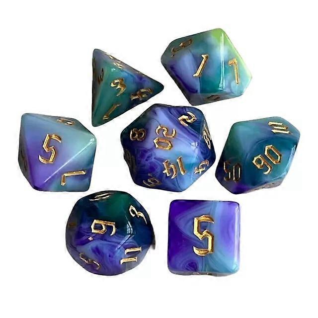 Polyhedral Dice 7-Die Resin Lightwheigt D4 D6 D8 D10 D% D12 D20 Set for Dnd Role Playing
