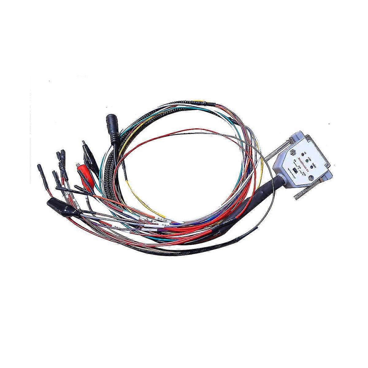 3 LED LIGHTS with Switch Boot Bench Cable DB25 for SM2 PRO+ J2534 VCI Read Write ECU BATT VCC KLINE