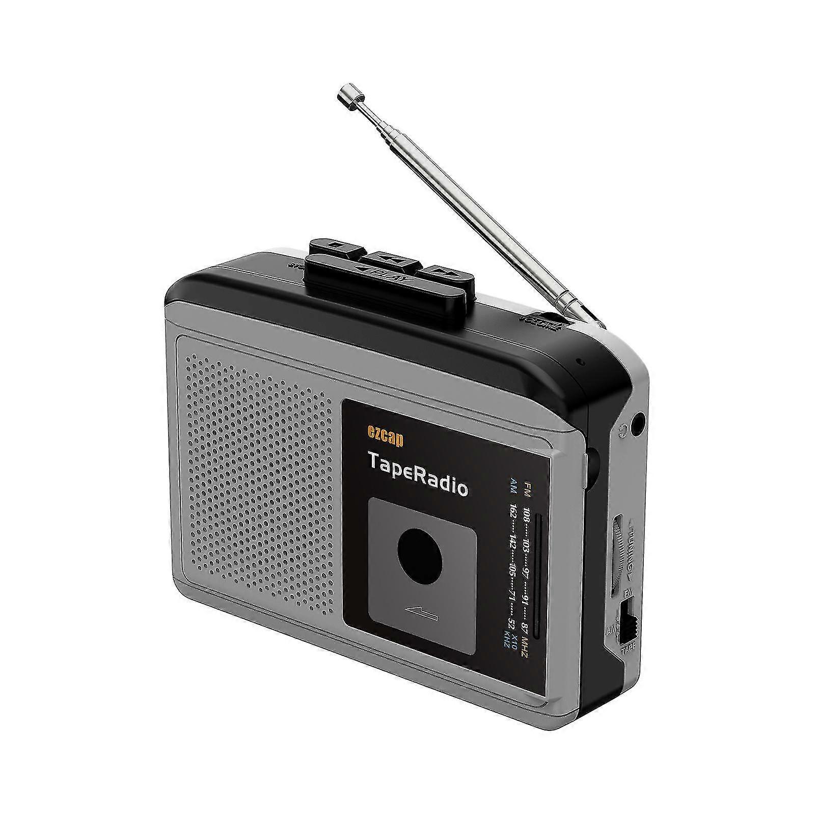 ezcap233 Cassette Tape Player Portable AM FM Radio Built-in Speaker with 3.5mm Headphone Jack