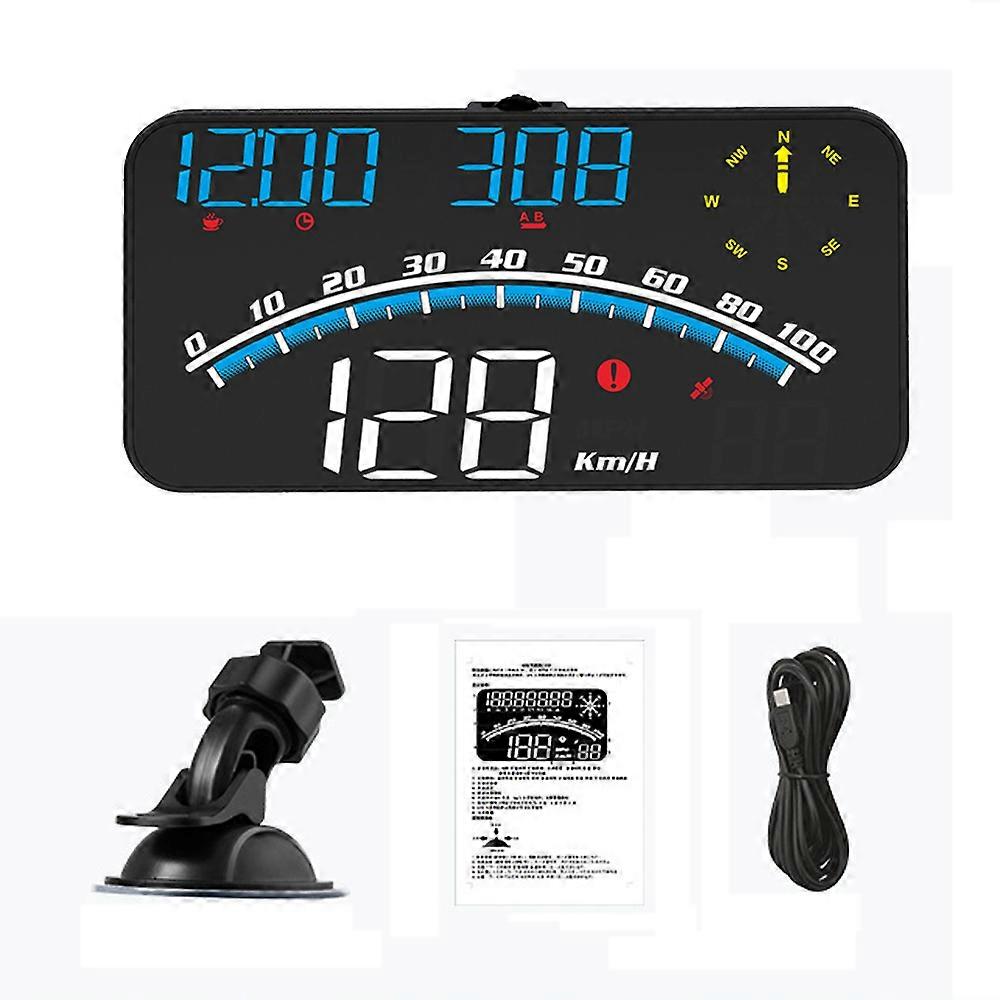 G10 HUD Car Head Up Display Digital Clock Odometer GPS Speedometer Alarm On Board Computer Windscreen Projector USB With Holder