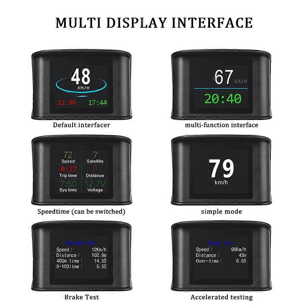 T600 HUD Car Head Up Display Digital GPS Speedometer Odometer Gauge Single Driving Distance Car Electronics Accessories Car
