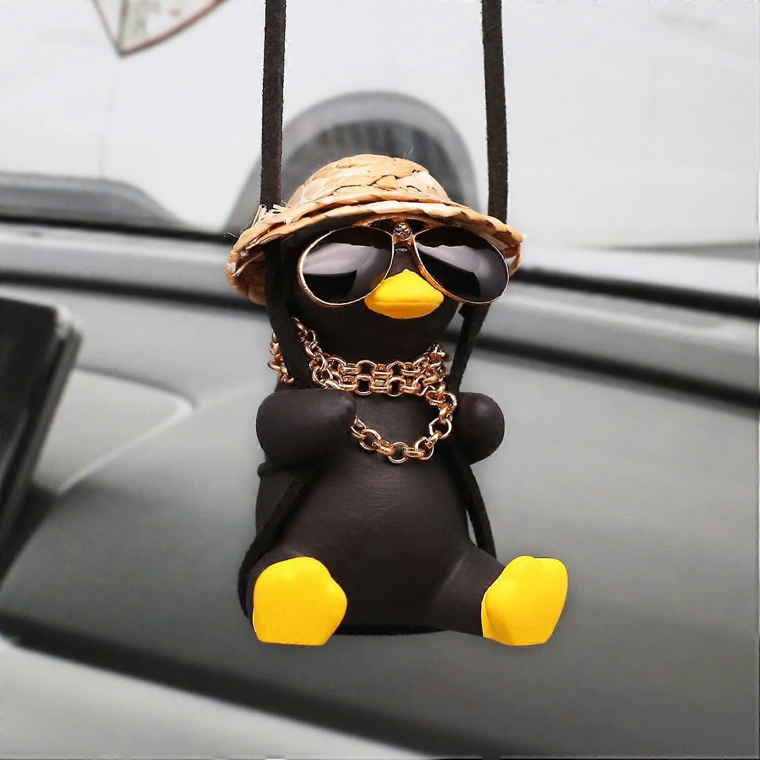 Swinging Duck Car Hanging Ornament, Cool Car Hanging Accessories for Rear View Mirror