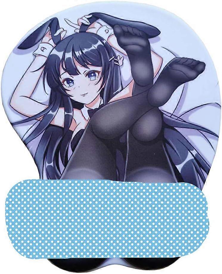 NieR Automata 3D Mouse Pad Mat Yorha 2B Oppai Buttock Gaming Mousepad Anime Girl Gift with Soft Wrist Rest Support (Version 2)