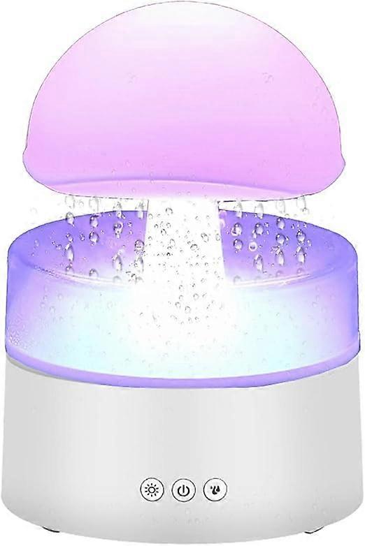 Cloud Rain Humidifier, 500ML Large Capacity Colorful Light Raindrop Aroma Diffuser Humidifiers, Desktop Fountain Water Drop Sound, Suitable for Home O