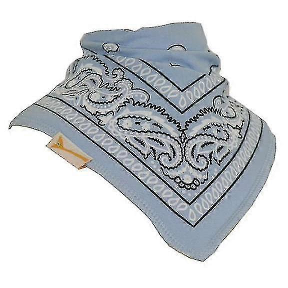 Pale Blue & White Patterned Bandana Bib