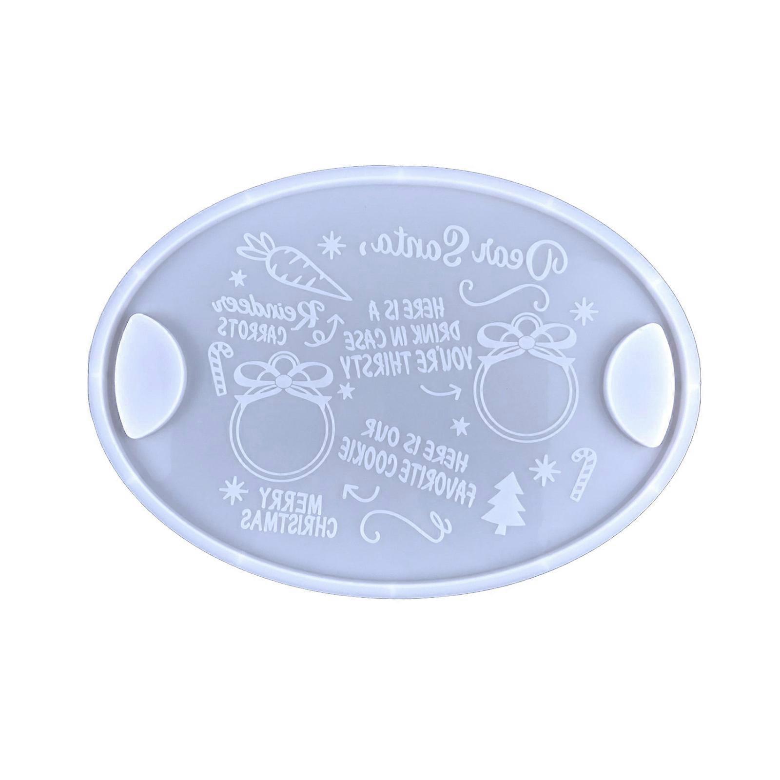 Xmas Oval Shape Mold for DIY Making Resin Geode Agate Slice Coasters Cup Mat
