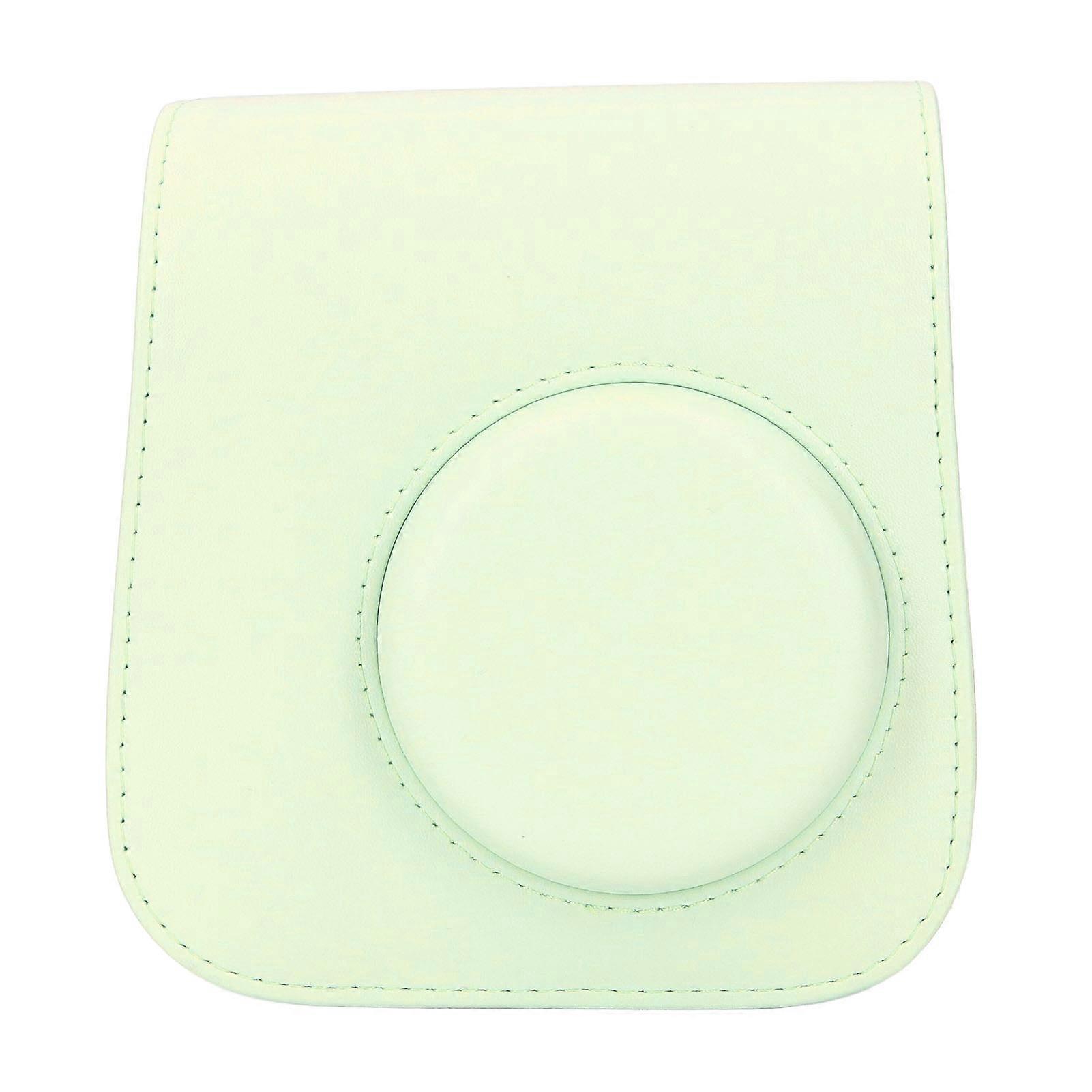 Instant Camera Protective Case with Removable Adjustable Strap Retro Rain Proof Scratch Resistant PU Leather Bag for Mini SE 7 Plus Green 