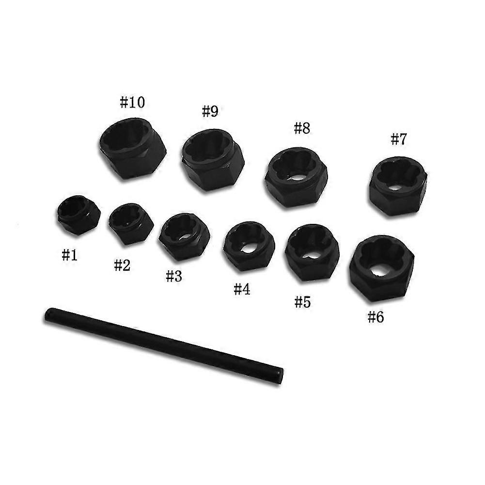 11 PCS Hexagonal Socket Short Type Impact Rusted Damaged Nut Bolt Extractor Remover Tool Set Family