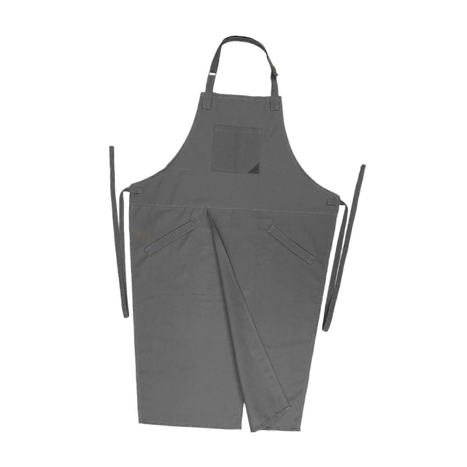 Pottery Split Leg Șorț Modă Confortabil Agățat Gât pentru Grădină DIY Chef gri