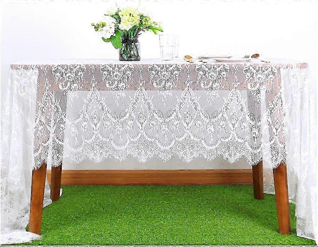 Vintage-Lace-Tablecloth, 59x118-Inch Small Lace Rectangle Tablecloth Lace Boho Print Tablecloth Lace Overlay Tablecloth Lace Table Runner Overlay