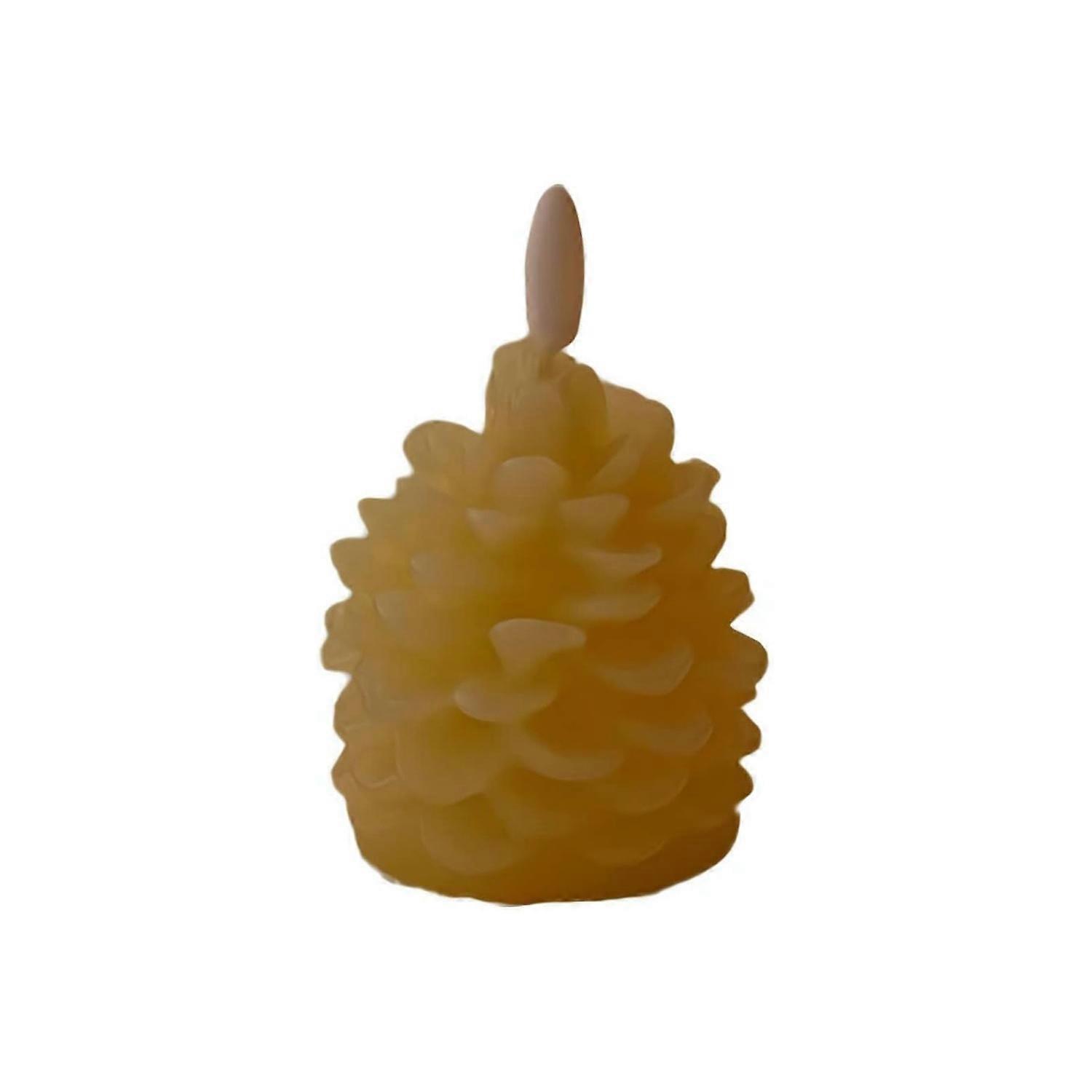 Pine Cone Flameless LED Candles Lights Pinecone Candle Decorations Wax Light