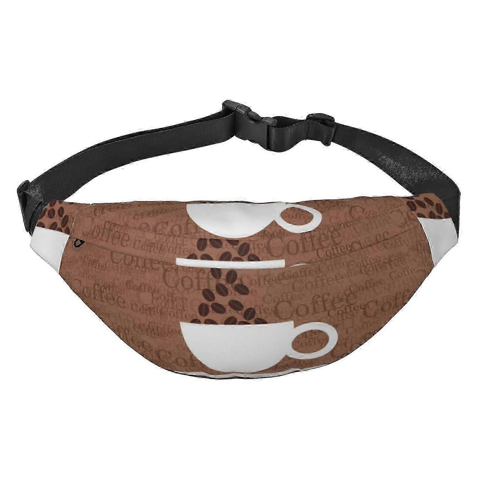 コーヒー豆プリントファニーパック、ウエストバッグヒップパック旅行ハイキングランニングアウトドアスポーツ-coffeecafecup sb2365