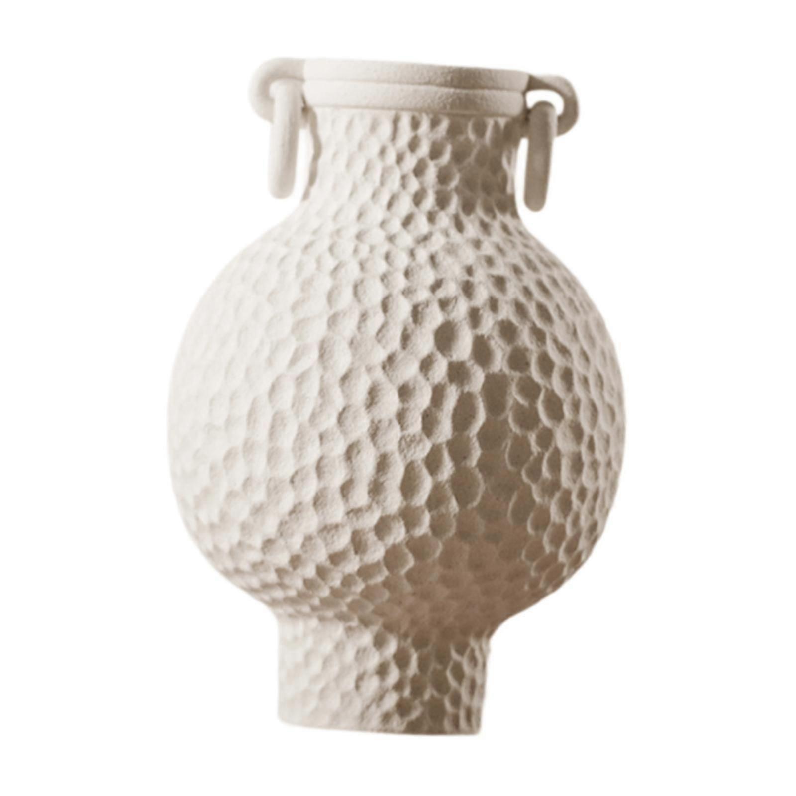 Ceramic Flower Vase Pot Jar with Two Ears Handle for Entry Table Lightweight Style A