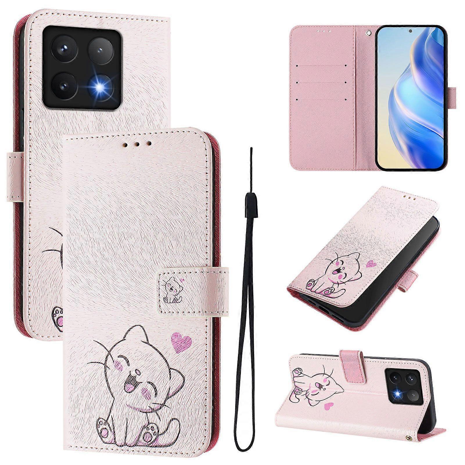 For Xiaomi 14T Case Pattern Printing Wallet Phone Cover with Strap