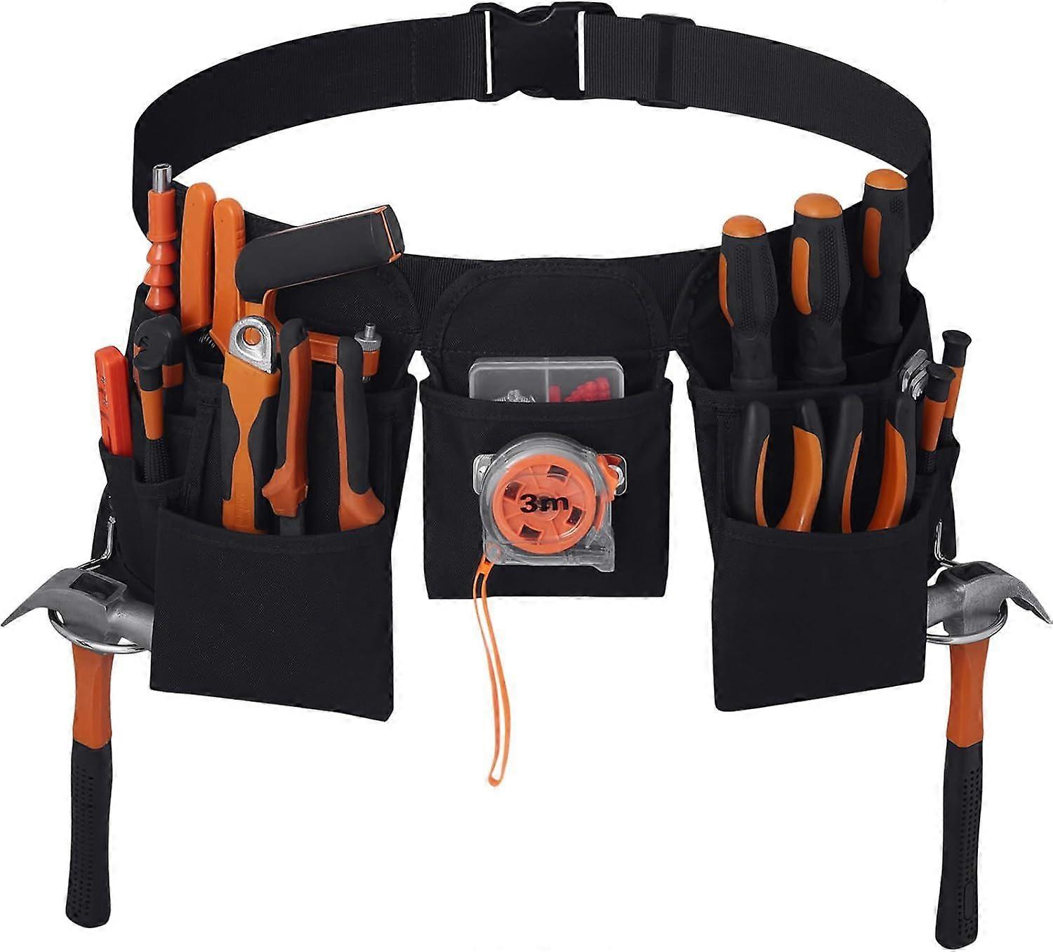 1 Pcs 19 Pocket Tool Belts with Quick Release Buckle- Heavy Duty Detachable & Adjustable Utility Belt,Work Apron for Men and Women,for Electrician,Ca