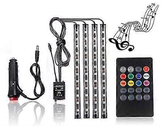 Car Led Strip Lights, 4pcs 48 Usb Led ior Lights, Multicolor Music Car Strip Light Under Dash Lighting Kit With Sound Active Function And Remote,2960