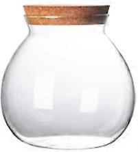 500 ml round clear glass storage jar with cork lid perfect for cookies, sweets, spices, tea, cereal containers