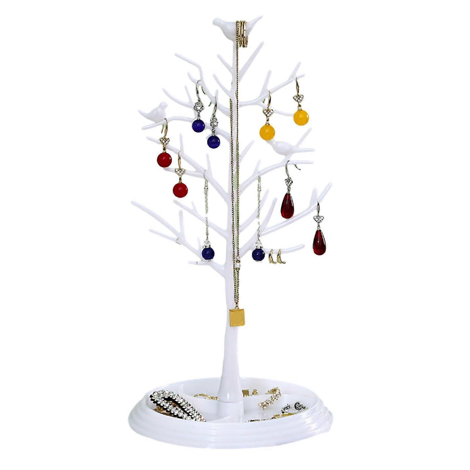 White Jewelry Holder for Organizing Accessories on Dressing Table