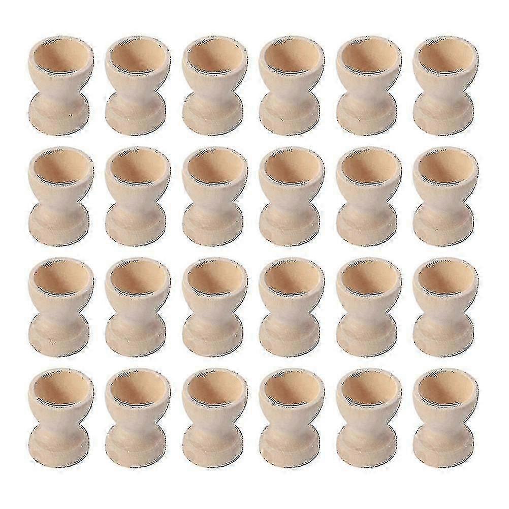 24pcs Wooden Egg Holders Egg Cups Egg Storage Holders Easter Egg Cups For Home