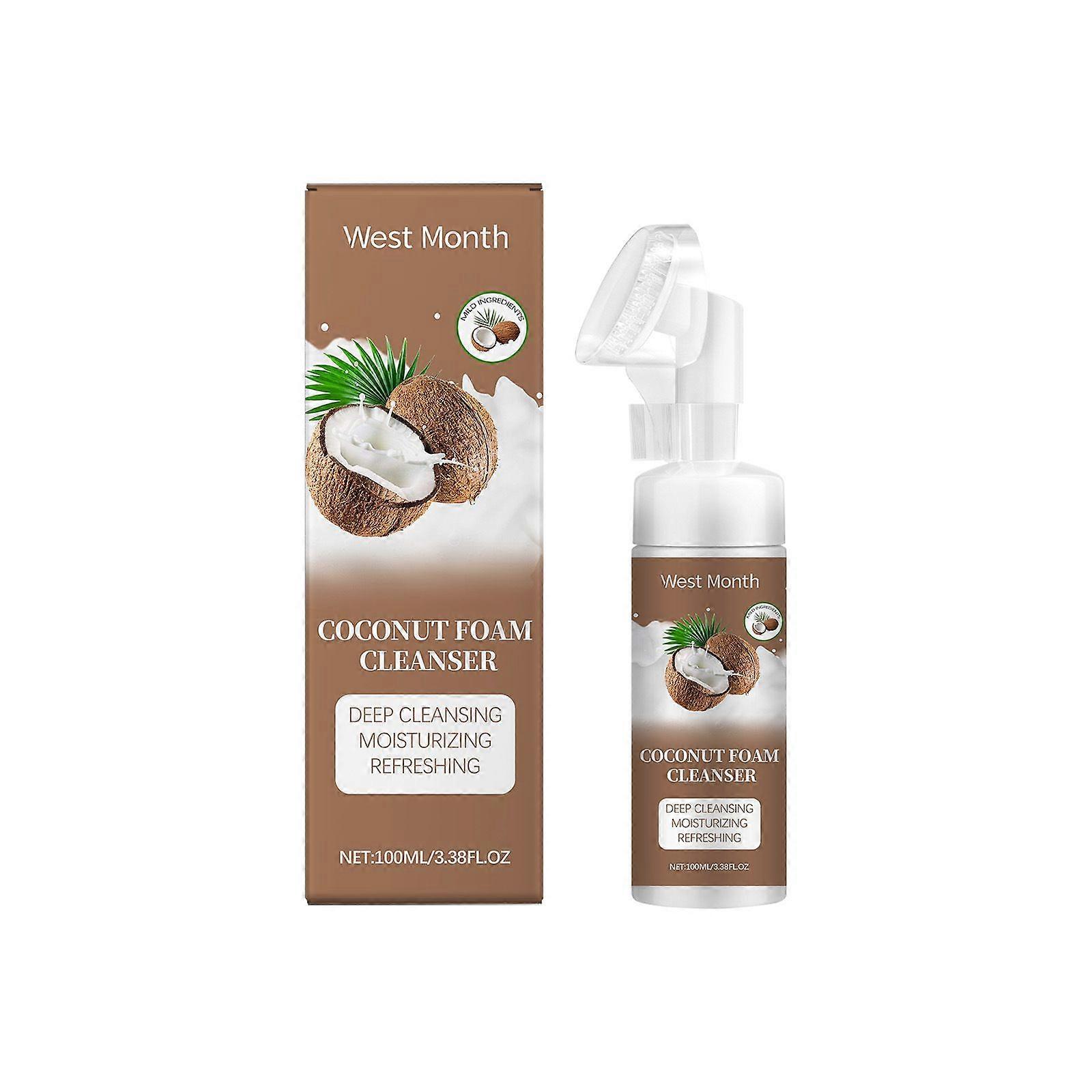 West Month Coconut Foam Facial Cleanser Gentle Cleansing Pore Cleansing Refreshing Moisturizing Facial Cleanser