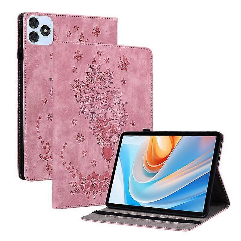 Butterfly Rose Embossed Leather Tablet Case
