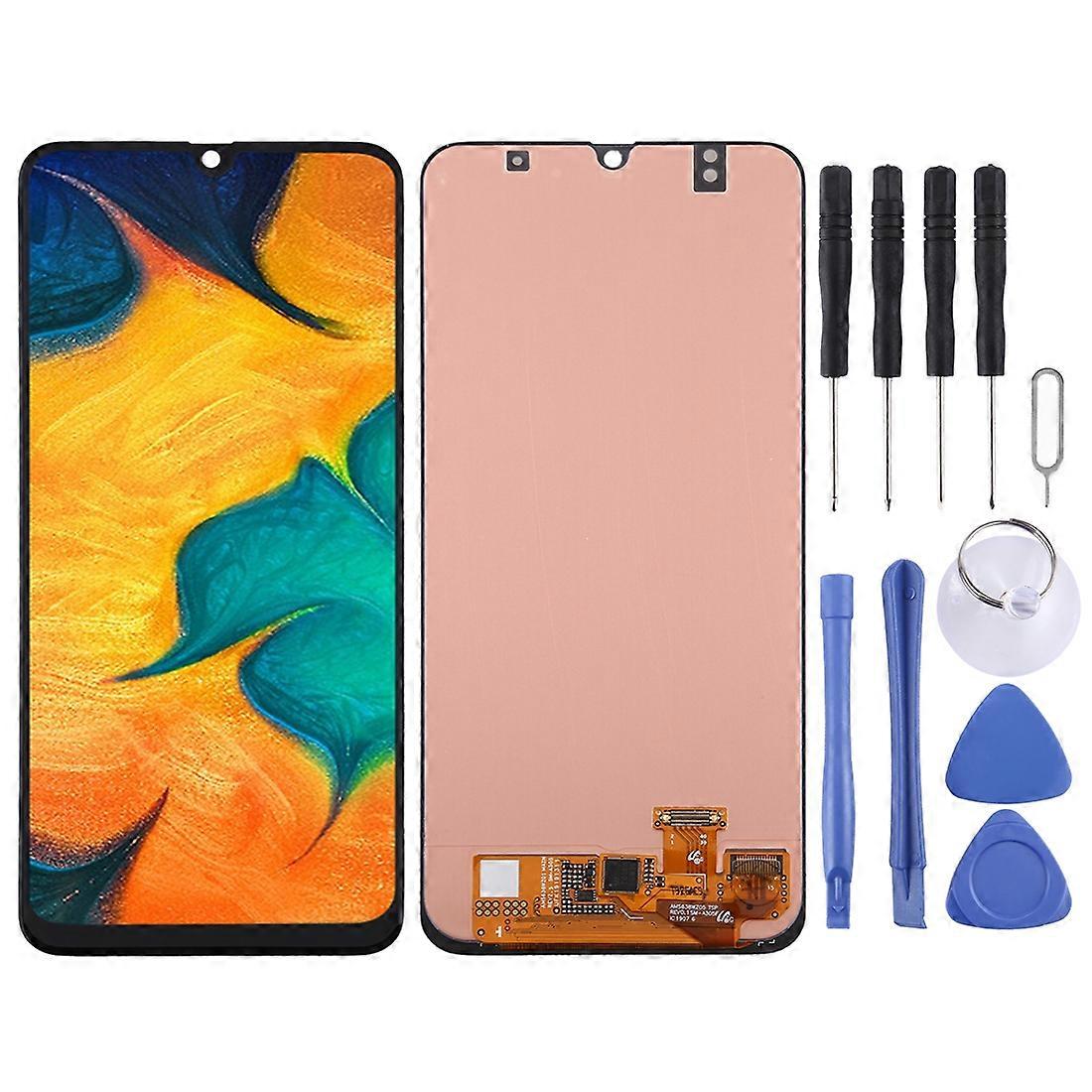 COMPATIBLE Super AMOLED LCD Screen for Galaxy A30 with Digitizer Full Assembly (Black)