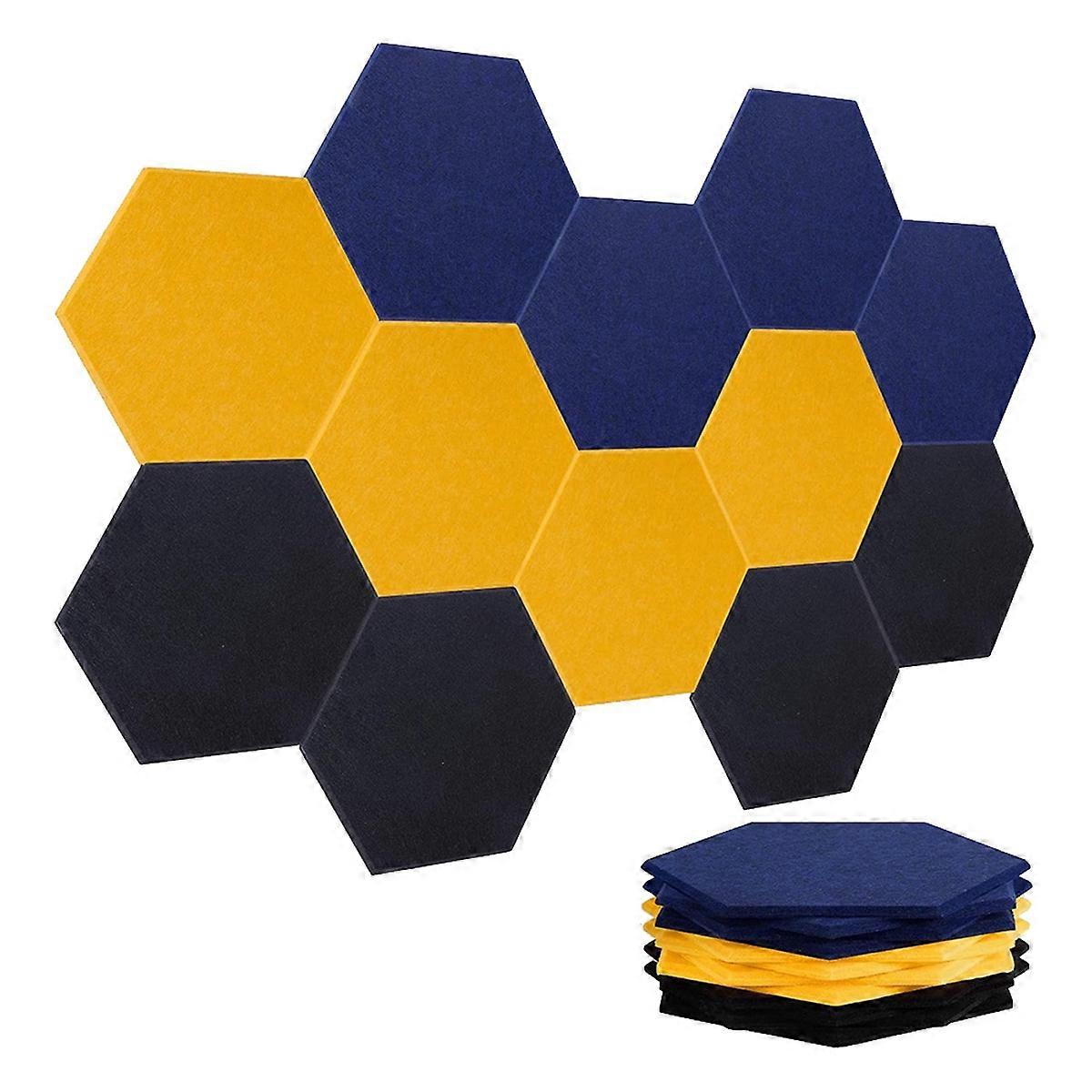 12 Pack Self-Adhesive Acoustic Panels,Soundproof Wall Panels Absorbing , Hexagon Sound Proof Panels for Walls Style A