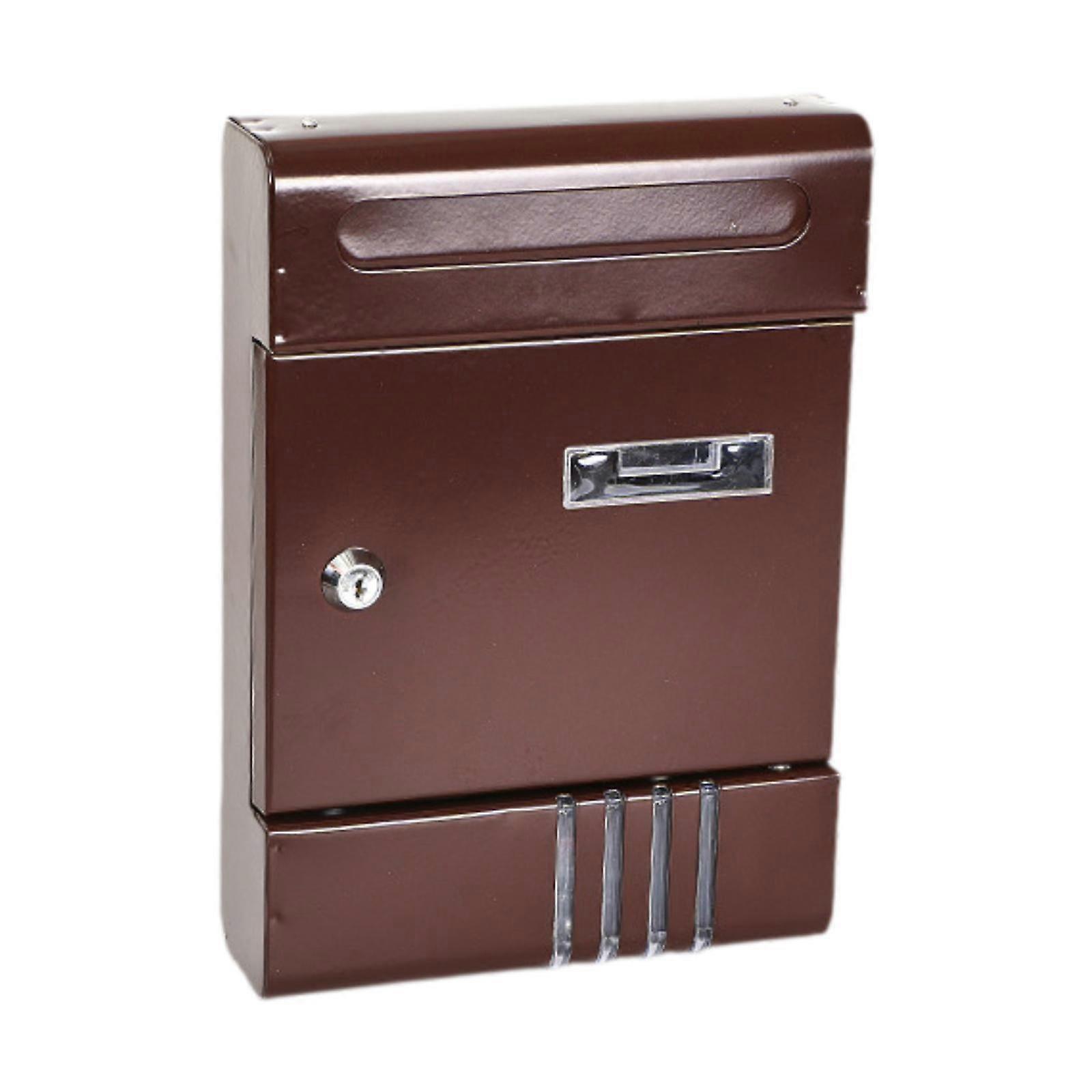 Wall Mounted Mailbox Magazines Post Lockable Rustproof Home Decorative Drop Box