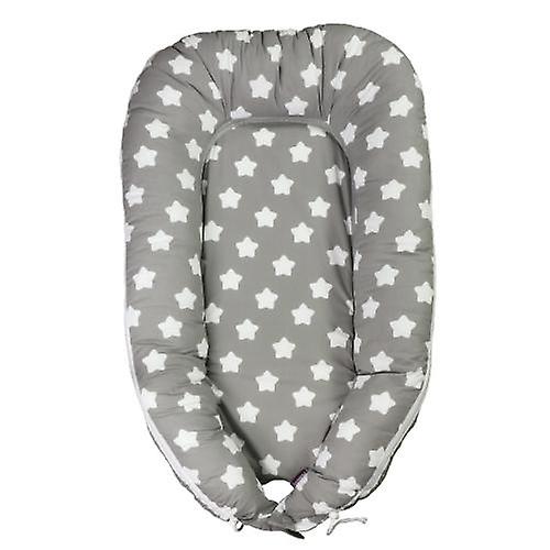Puckdaddy Baby Nest Finja 105x60cm with Star Dots Pattern in Grey with Zipper