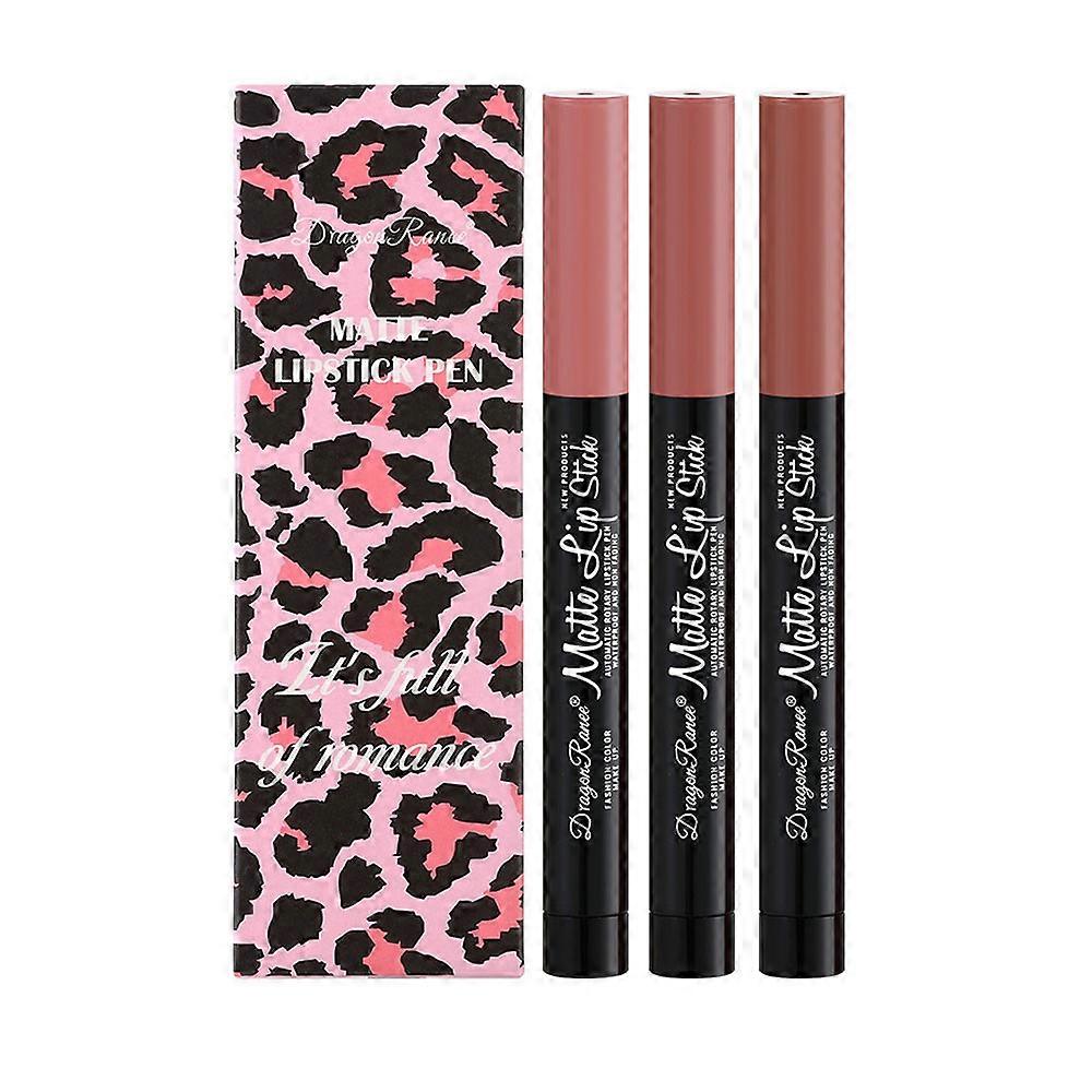 Sweatproof Foggy Matte Line Hook Lipstick Pen, Foam Pen, Non Fading Lipliner Lip Gloss 1.8gX3