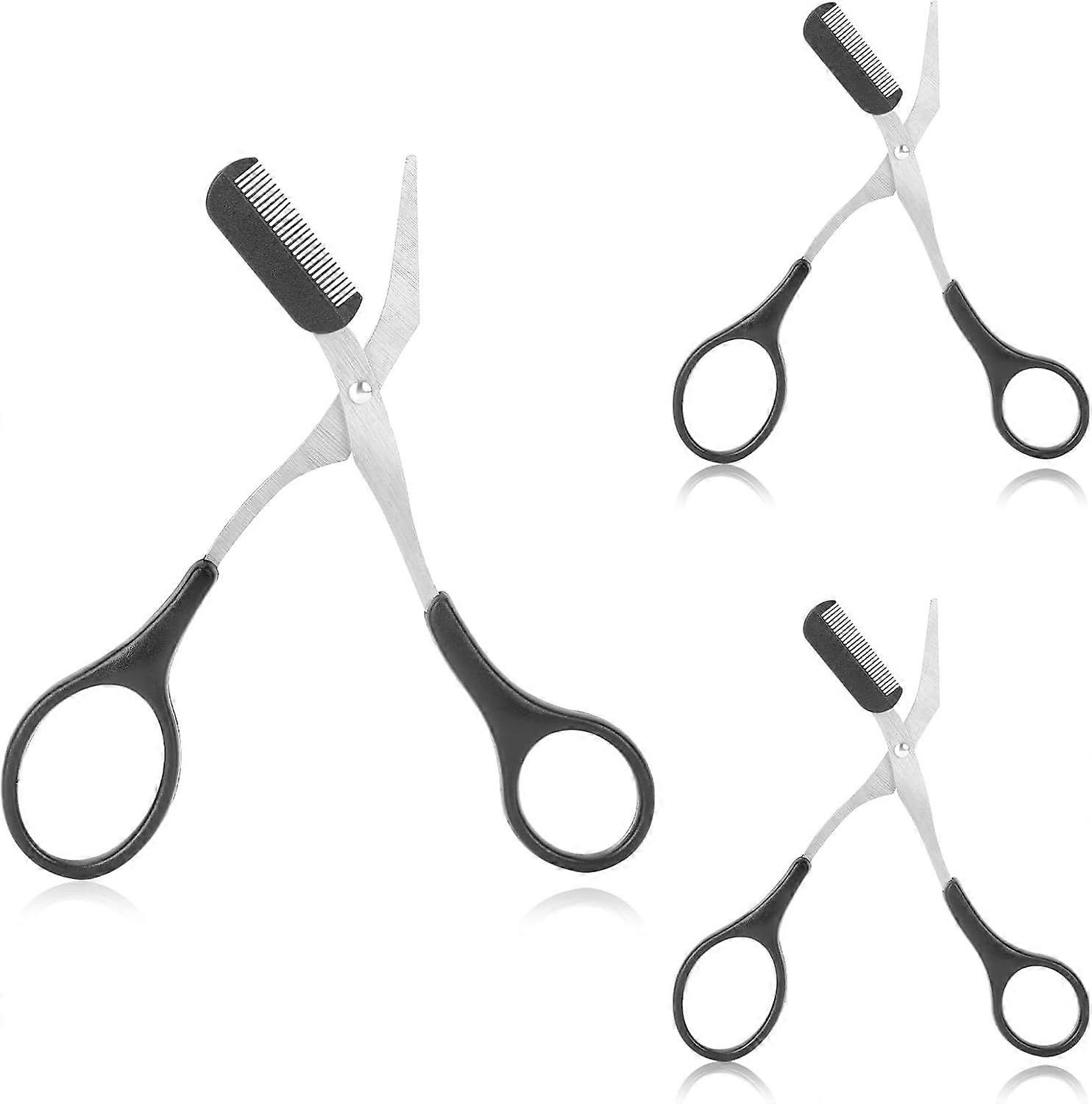 Eyebrow Scissors with Comb Precision Eyebrow Trimmer Scissors  with Comb Non-Slip Finger Grips Hair Removal Eyebrow Scissors for Men Women