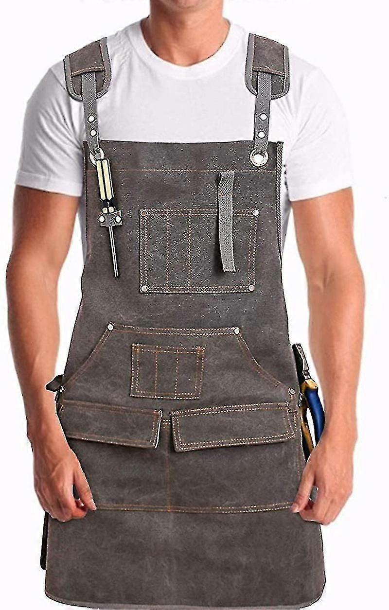 الثقيلة مشمع قماش أداة العمل المئزر مع 9 جيوب ، مآزر حزام قابل للتعديل ، SX الأصفر