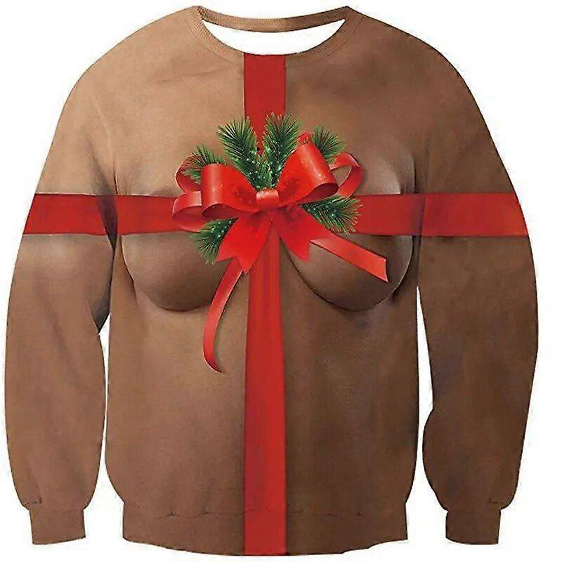 Férfiak Nők Vicces Mikulás Csúnya karácsonyi pulóverek Pulóverek Felsők pulóverek Karácsonyi pulóverek Felsők 3D nyomtatott ragadós karácsonyi pulóver