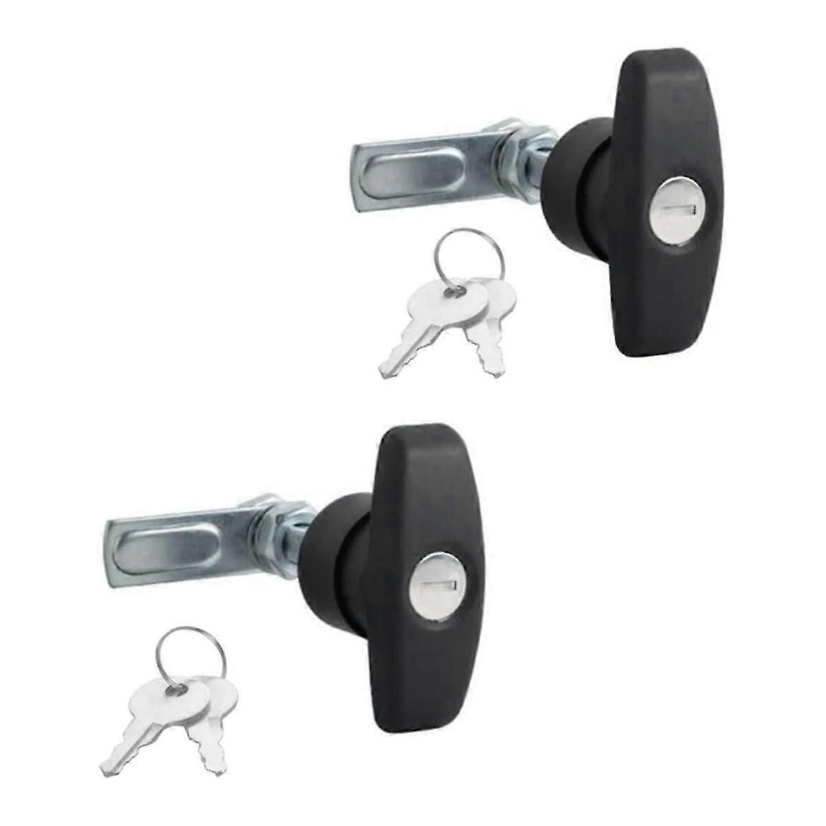 2 RV Trailer T-Handle Locks Cam Locks, Cabinet Locks, Drawer Locks, Rear Fixed T-Handle Locks, Shed