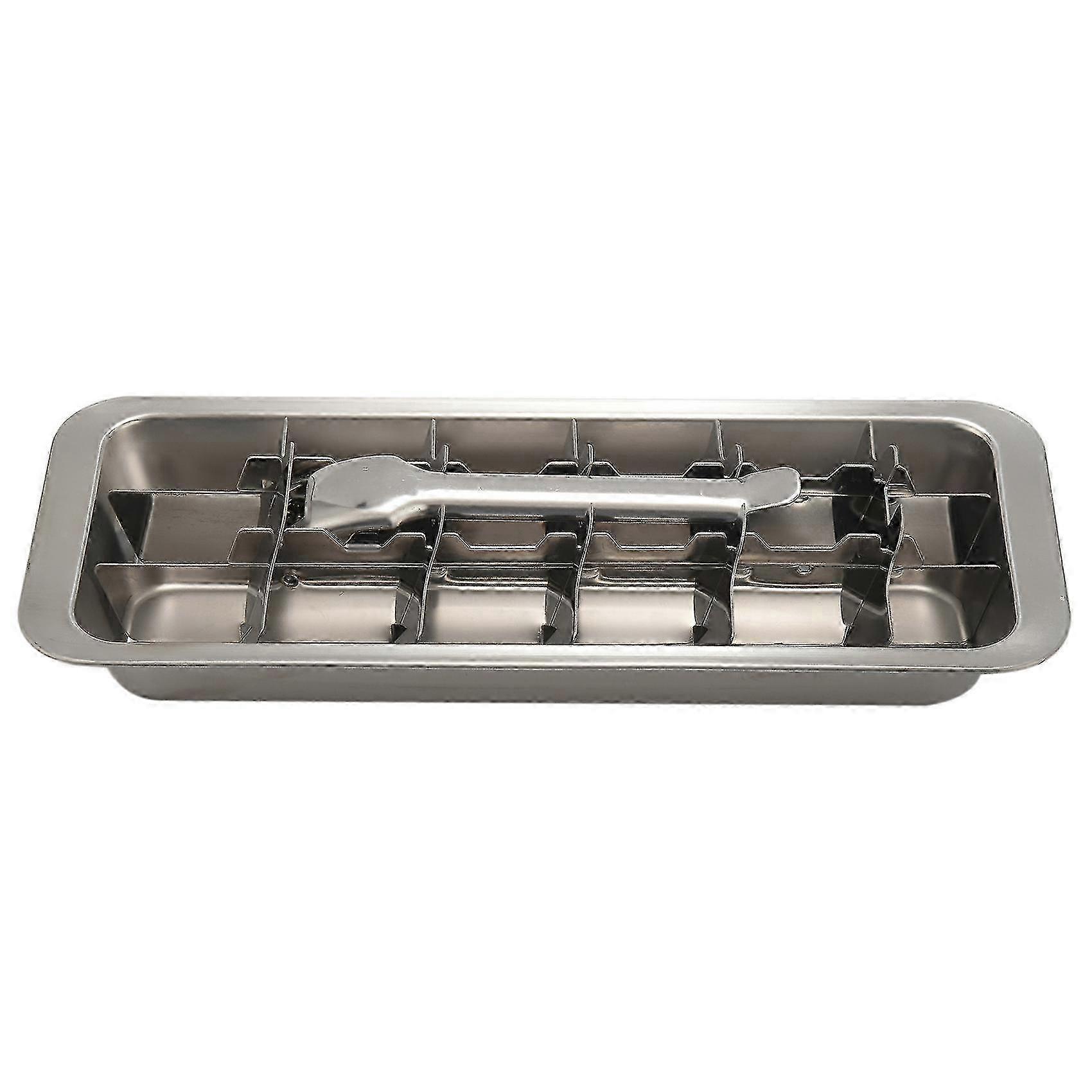 2-in-1 Lever Ice Tray & Cracker - Stainless Steel Mold, Quick Release Ice Cube Maker