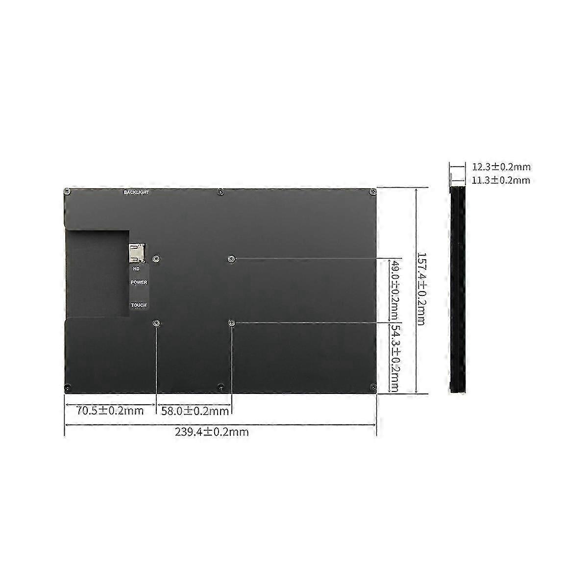 For 10.1 Inch -Compatible Touchscreen LCD 3B+/4B with Case Multifunctional Display