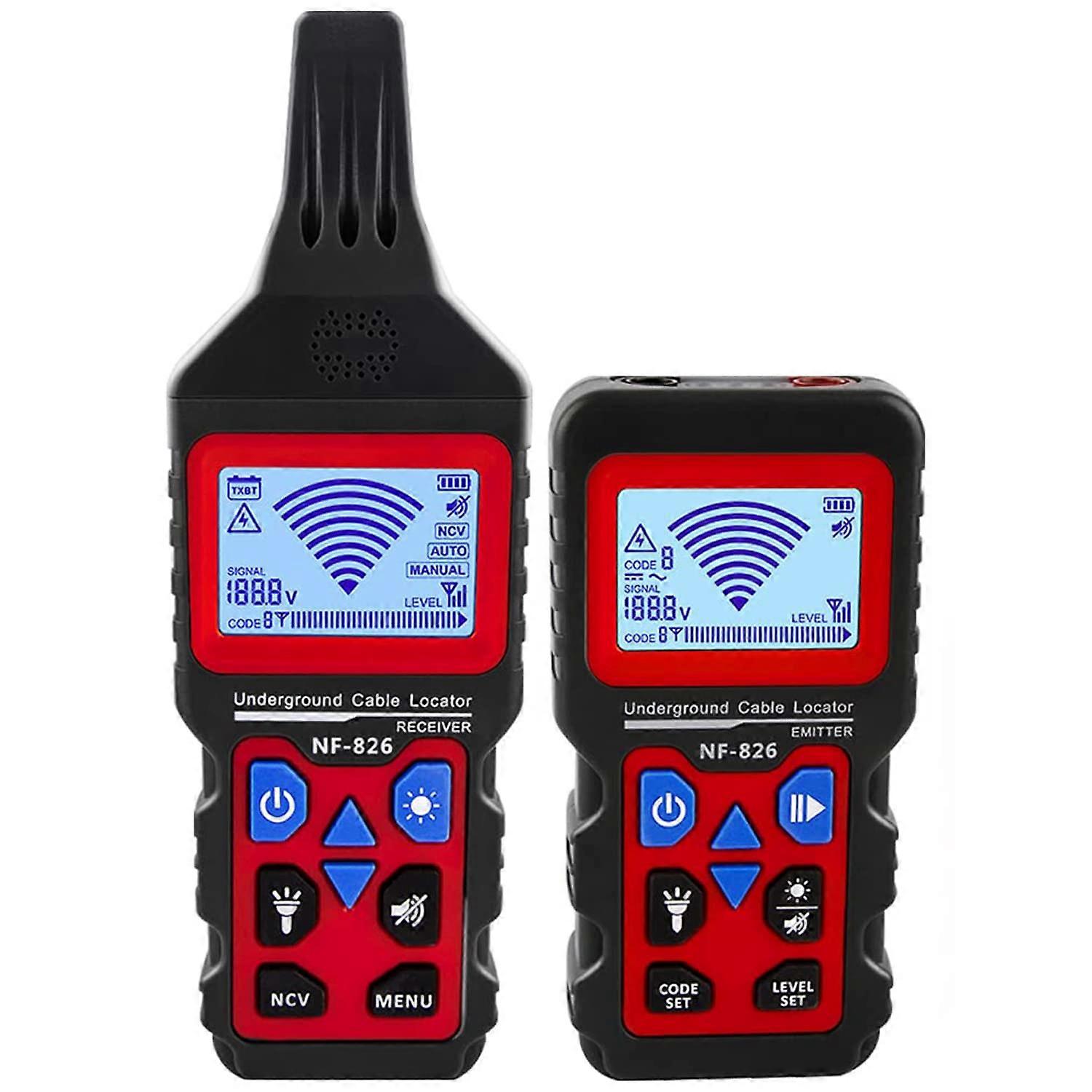 Underground Pipeline Detector with AC DC Voltmeter Function, Portable Cable Tester for Communication and Power Cable Construction