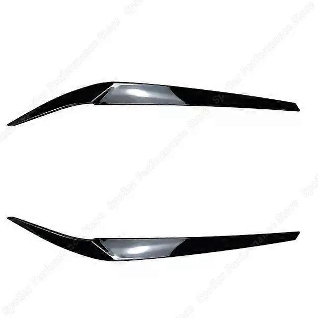 2Pcs compatible for 5 Series G30 G31 G38 F90 M5 525i 530i 540i Front Headlight Eyelid Eyebrow Trims Cover Car Stickers 2017-2021 Black