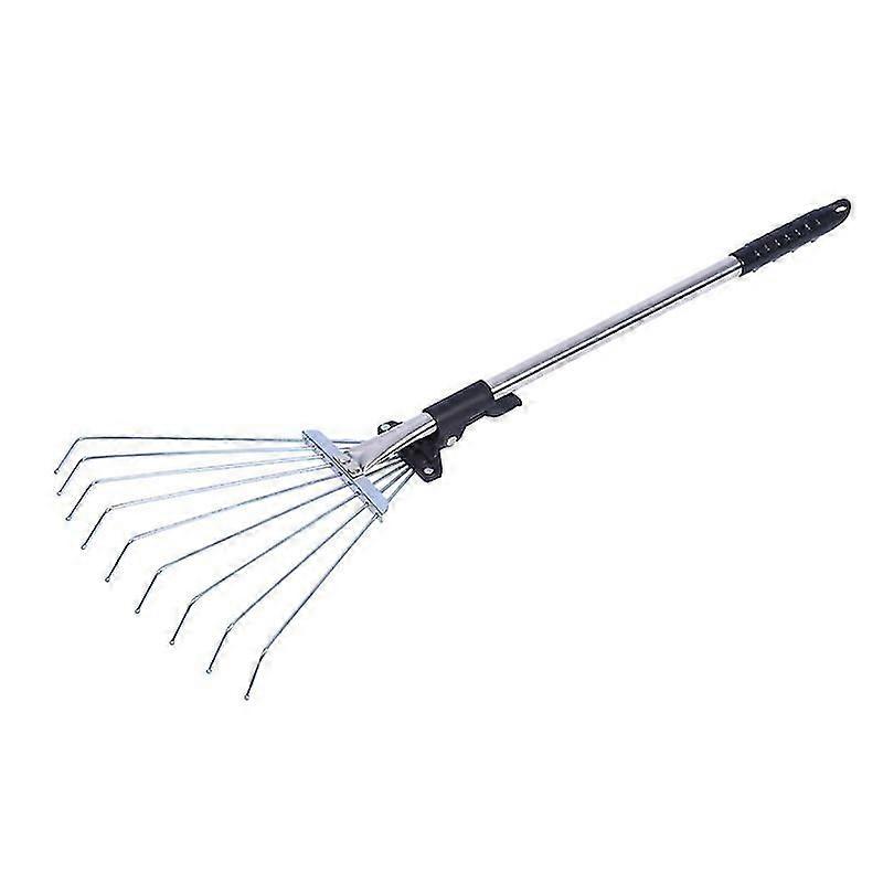 Garden Leaf Rake Metal Adjustable Garden Rake Extendable Weed Rake