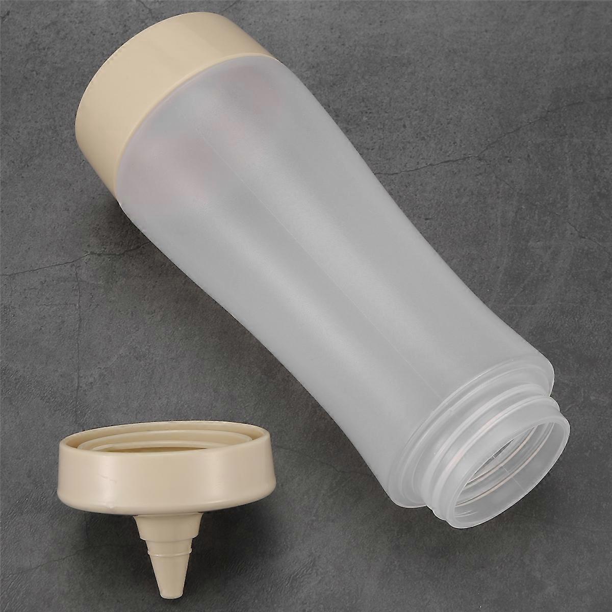 Squeeze Bottle Kitchen Accessories Gravy Plastic Beige + Transparent