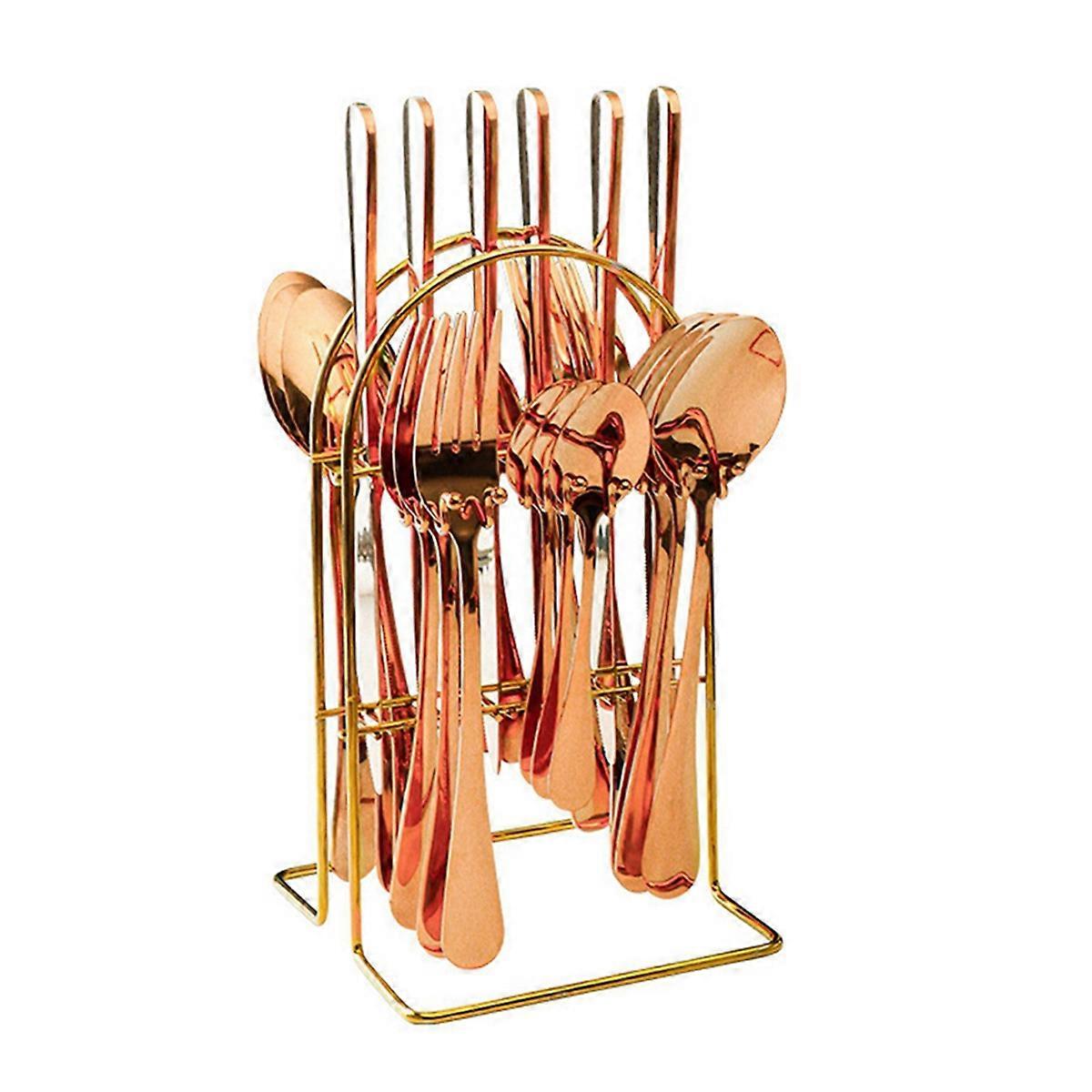 24-delige RVS bestekset - Rosé goud