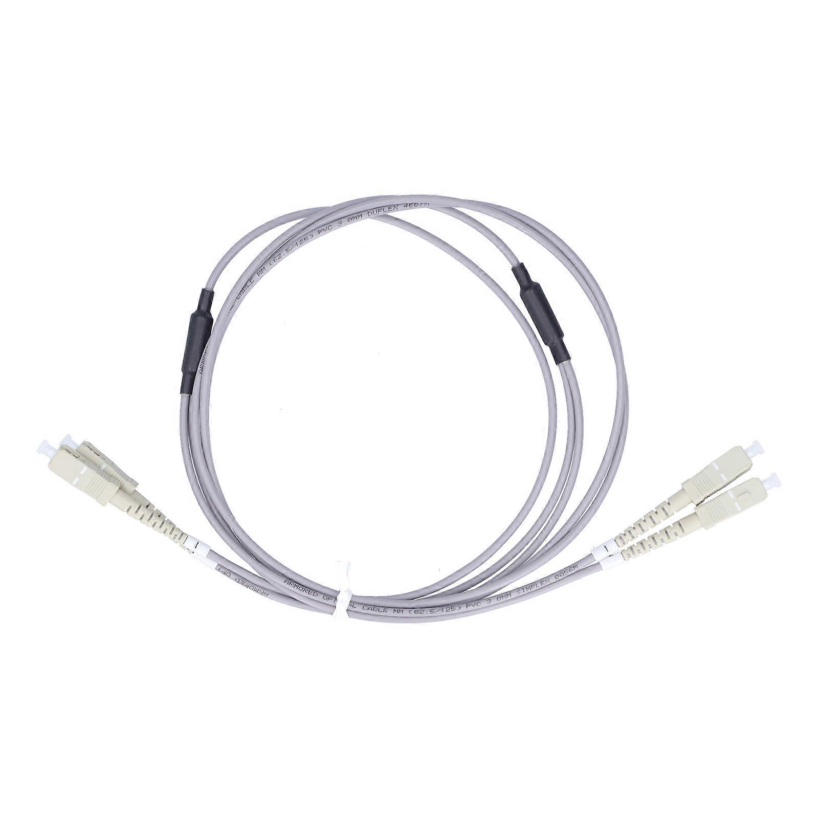 Optical Fiber Patch Cord Armored Jumper Multi Mode 2 Core Optic Cable SC UPC-SC UPC Gray(5meter )