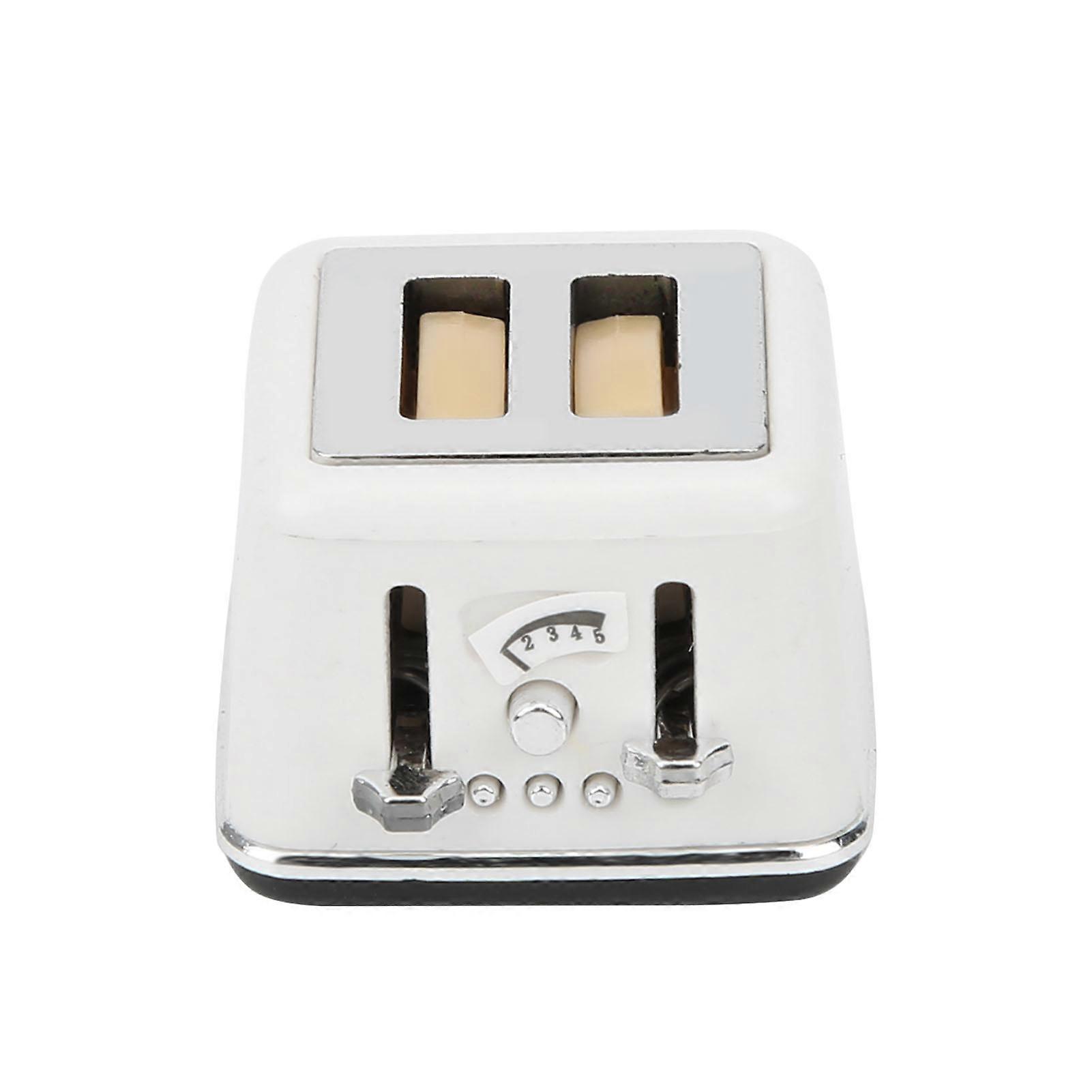 1:12 Miniature House White Bread Machine Model Simulation Mini Cute Bread Decoration Toy