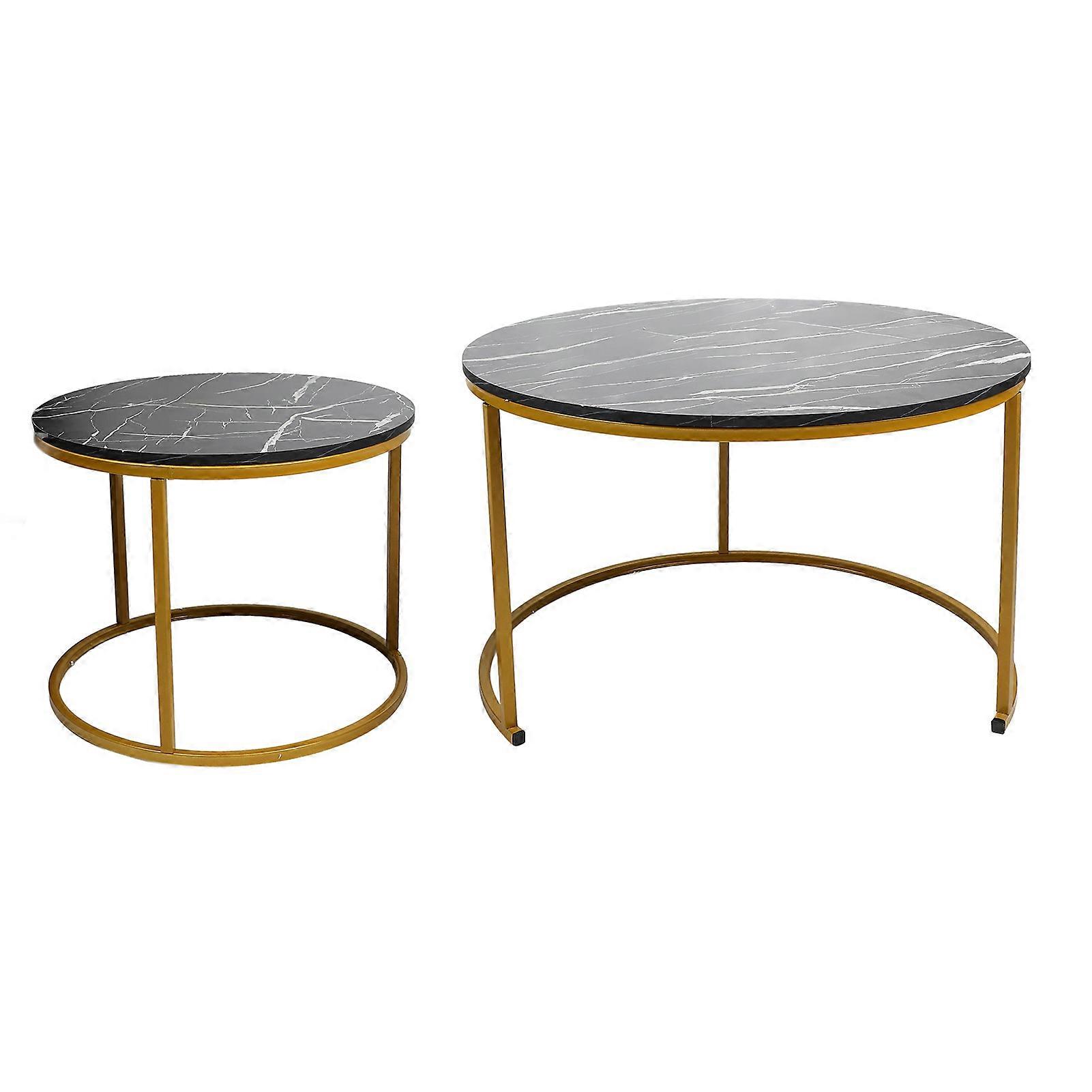 Modern Round Coffee Table Set, Sturdy & Deformation Proof, 70x45cm & 50x38cm