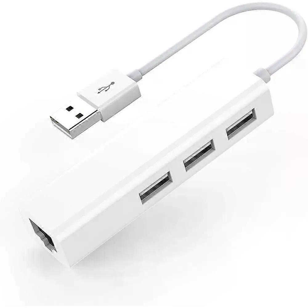 USB Ethernet Network Card 3 Ports High-Speed USB 20 to RJ45 Hub 10/100 Ethernet Adapter Free Driver USB Hub Lan For Macbook Win