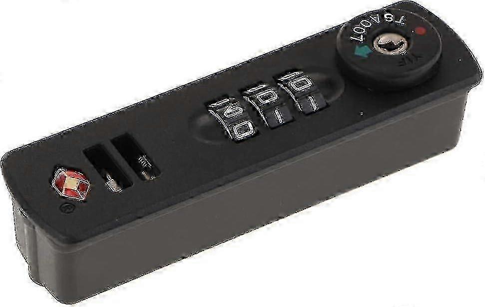 1 x TSA007 Combination Padlock for Luggage and Suitcases 3 Digits (Many Different Combinations) - Black Zekai